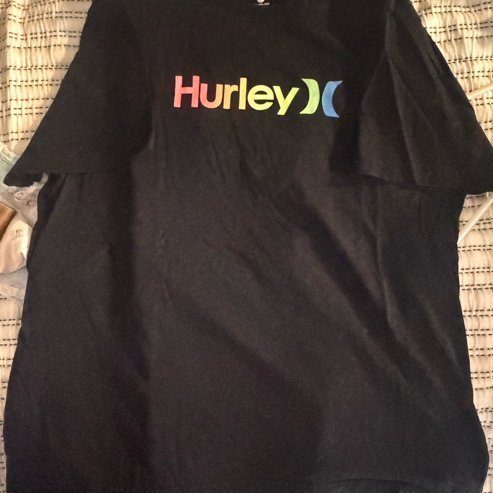 Hurley Black and Red Short Sleeve Tee